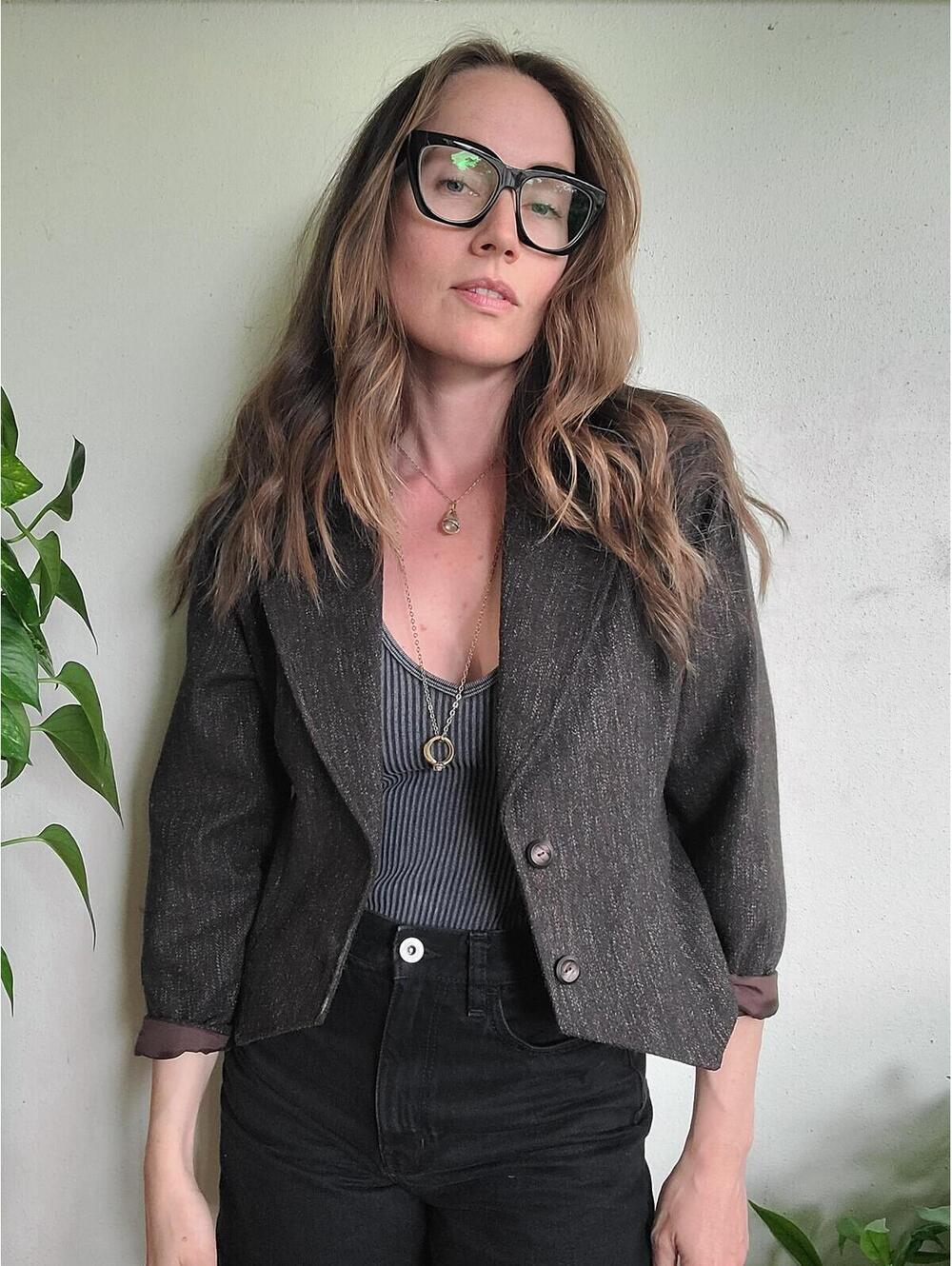 The Coffee Shop Writer Vintage 80s Wool Cropped Blazer M
